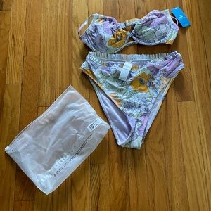 Cupshe size medium swim suit, ultra high waist, underwire top, NWT